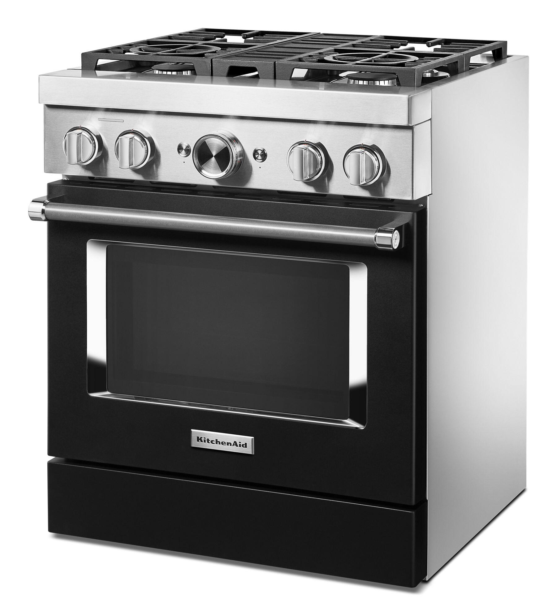 Kitchenaid KFDC500JBK Kitchenaid® 30'' Smart Commercial-Style Dual Fuel Range With 4 Burners - Imperial Black