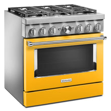 Kitchenaid KFDC506JYP Kitchenaid® 36'' Smart Commercial-Style Dual Fuel Range With 6 Burners - Yellow Pepper