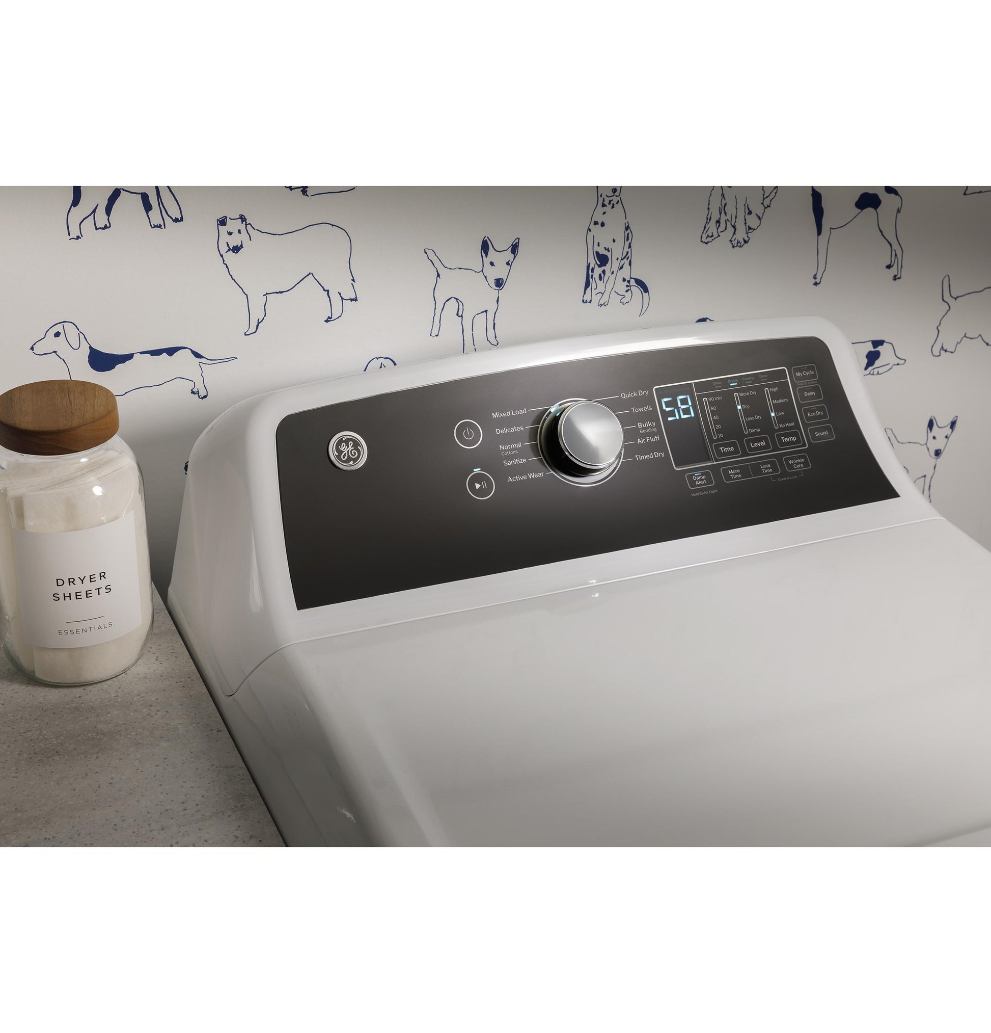 Ge Appliances GTD58GBSVWS Ge® 7.4 Cu. Ft. Capacity With Sensor Dry Gas Dryer