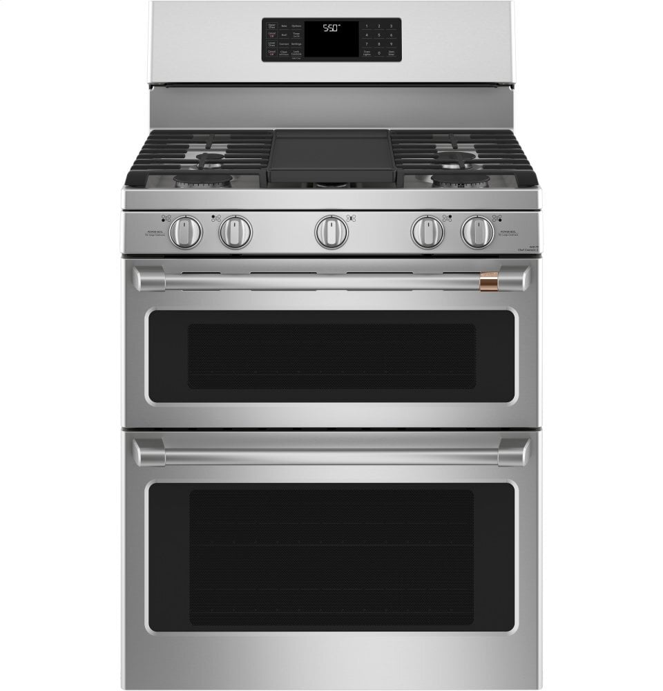 Cafe CGB550P2MS1 Café 30" Smart Free-Standing Gas Double-Oven Range With Convection