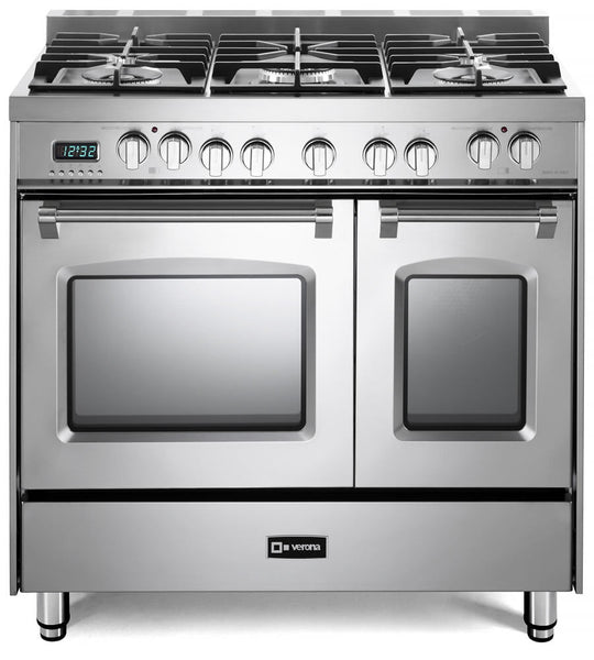 Verona VPFSGE365DSS Stainless Steel 36" Prestige Dual Fuel Double Oven Range