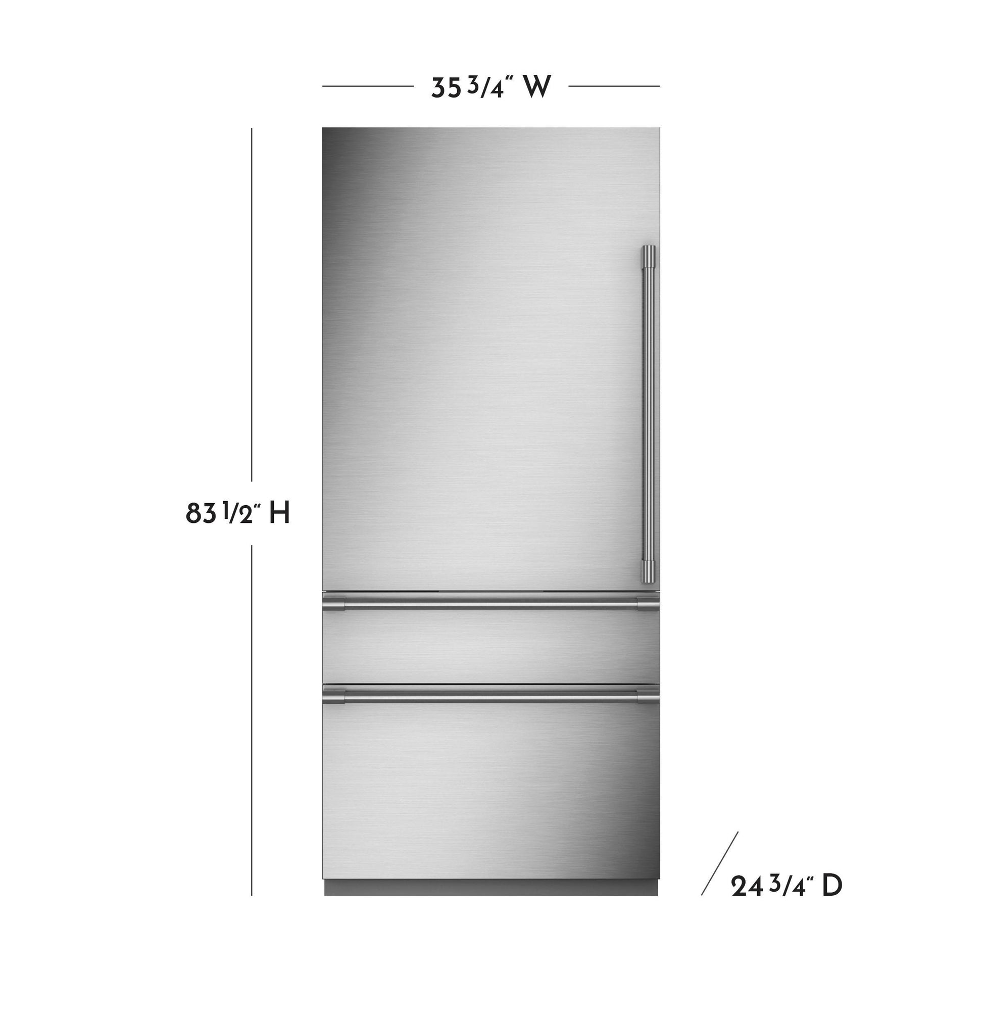 Monogram ZIC363NBVLH Monogram 36" Integrated Bottom-Freezer Refrigerator