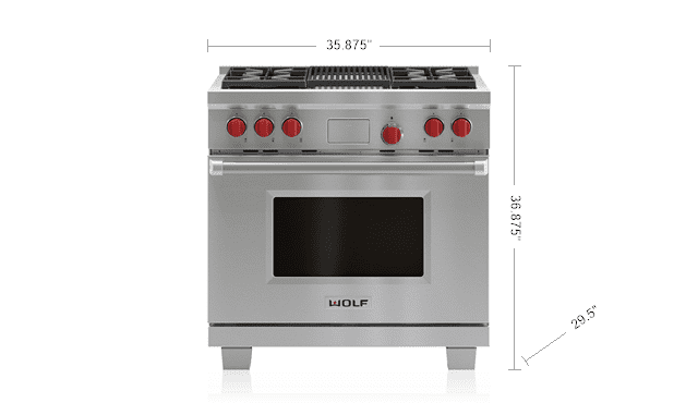 Wolf DF36450CSP 36" Dual Fuel Range - 4 Burners And Infrared Charbroiler