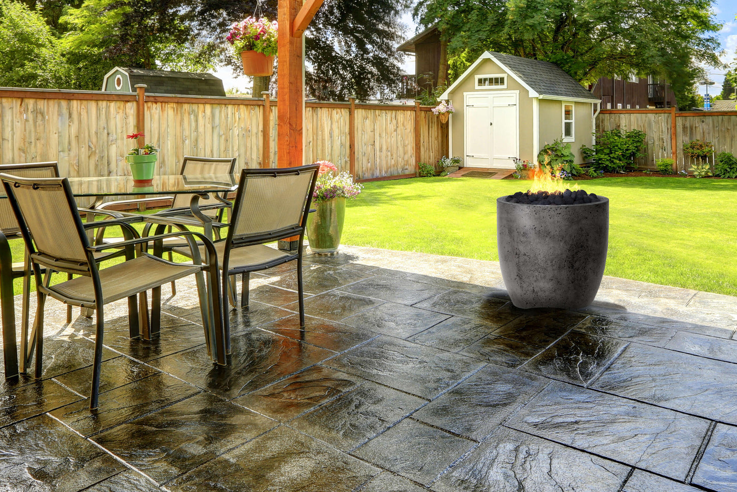 Xo Appliance XOFPOT24GR Fire Pot 24" Natural Gas Fired Gfrc - Gray