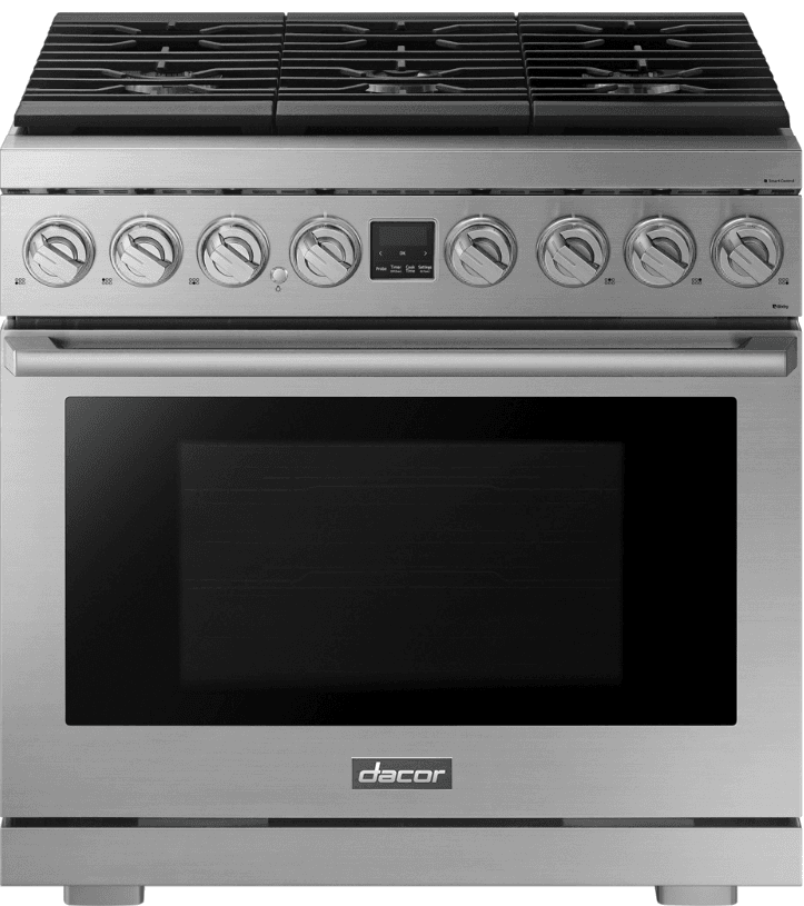 Dacor DOP36P86GLS Transitional 36" Gas Range, Silver Stainless Steel, Natural Gas/Liquid Propane