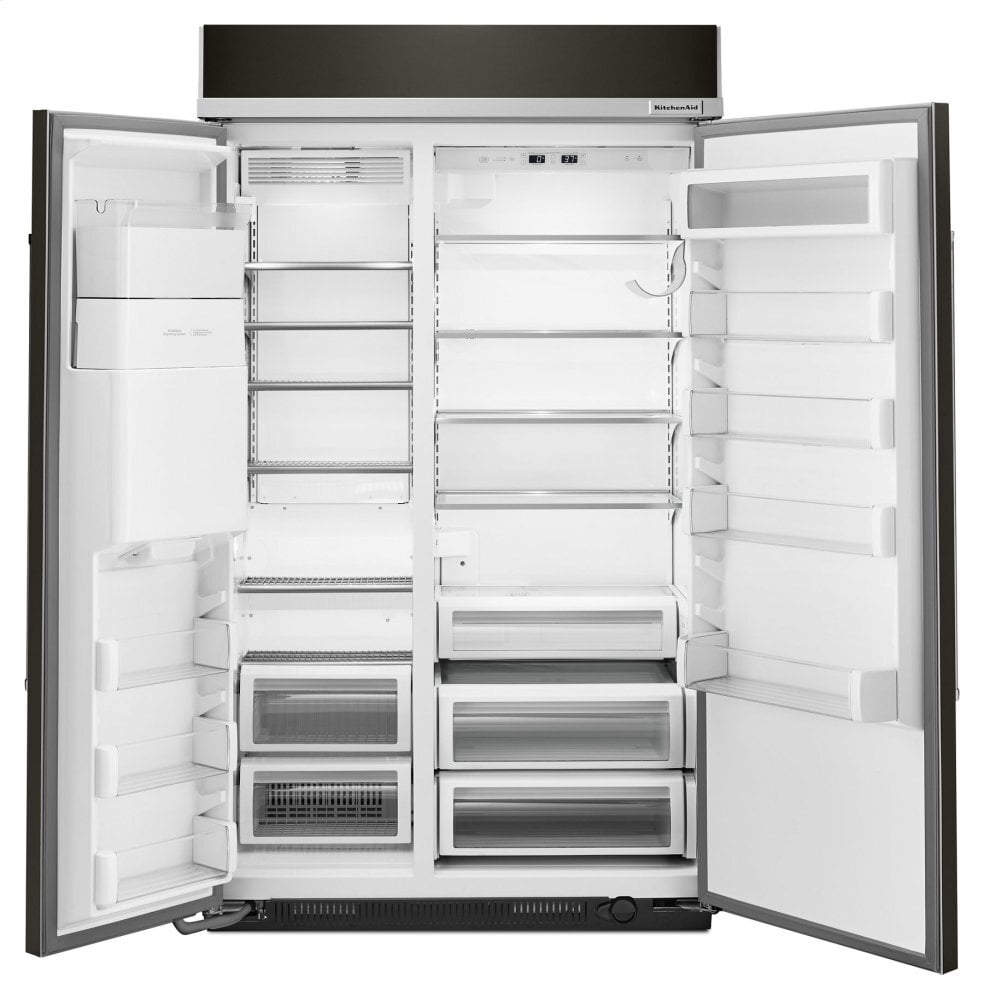 Kitchenaid KBSD608EBS 29.5 Cu. Ft 48-Inch Width Built-In Side By Side Refrigerator With Printshield&#8482; Finish - Black Stainless Steel With Printshield&#8482; Finish