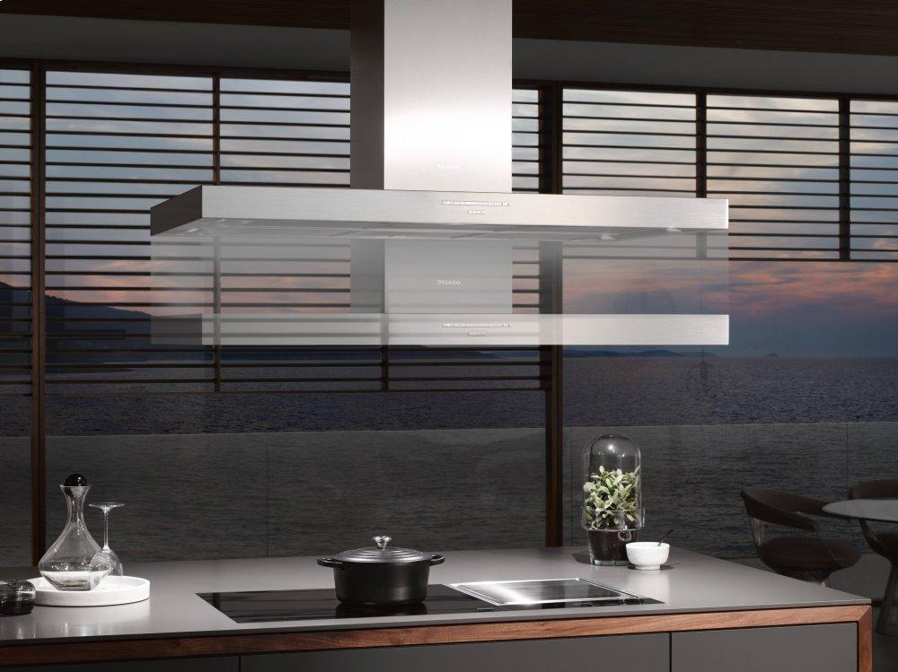 Miele DA4248VD PURISTIC VARIA Island DéCor Hood With Energy-Efficient Led Lighting And Backlit Controls For Easy Use.