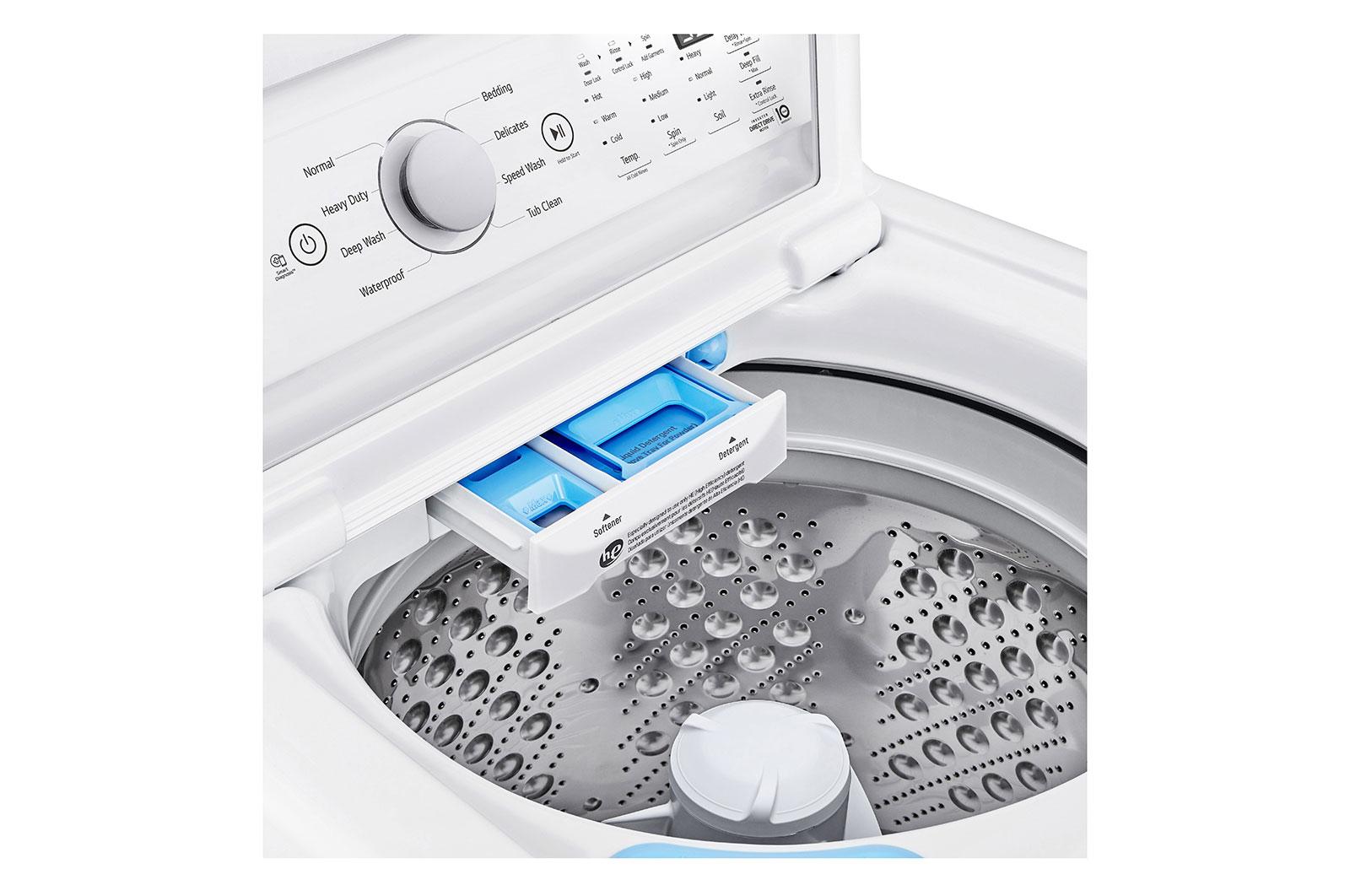 Lg WT7155CW 4.8 Cu. Ft. Mega Capacity Top Load Washer With 4-Way&#8482; Agitator & Turbodrum&#8482; Technology