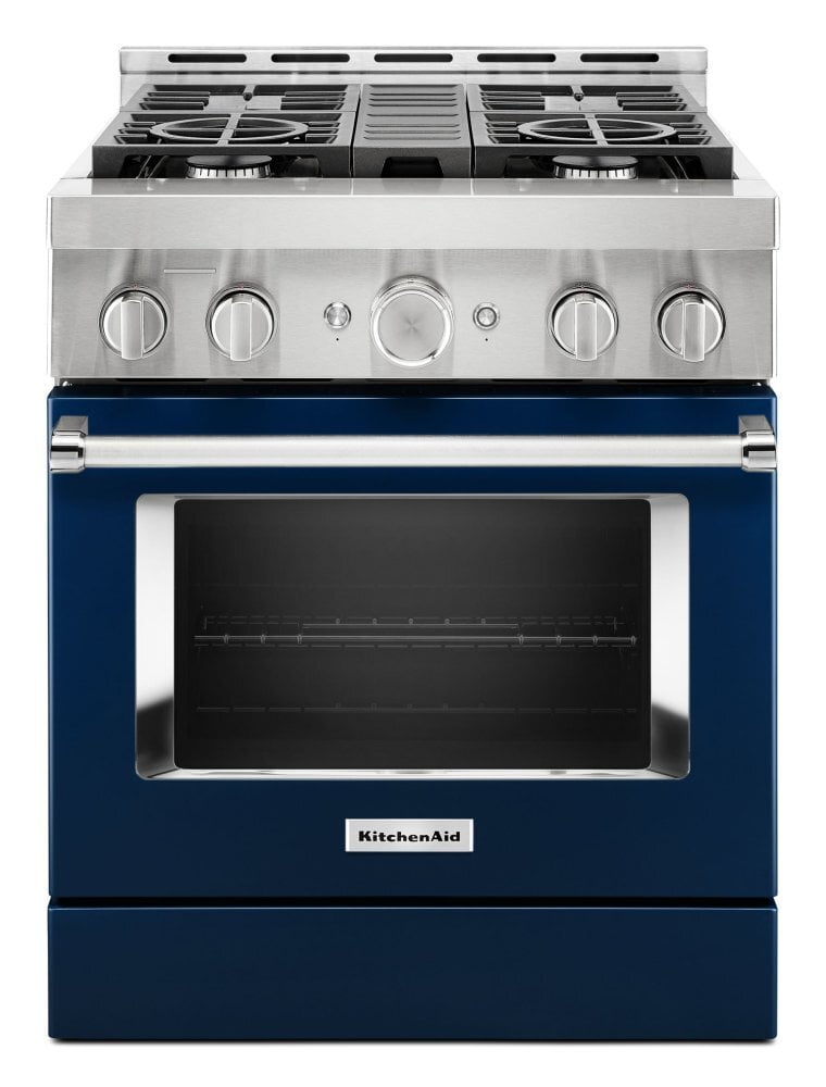 Kitchenaid KFGC500JIB Kitchenaid® 30'' Smart Commercial-Style Gas Range With 4 Burners - Ink Blue