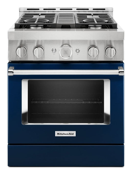 Kitchenaid KFGC500JIB Kitchenaid® 30'' Smart Commercial-Style Gas Range With 4 Burners - Ink Blue