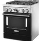 Kitchenaid KFGC500JBK Kitchenaid® 30'' Smart Commercial-Style Gas Range With 4 Burners - Imperial Black