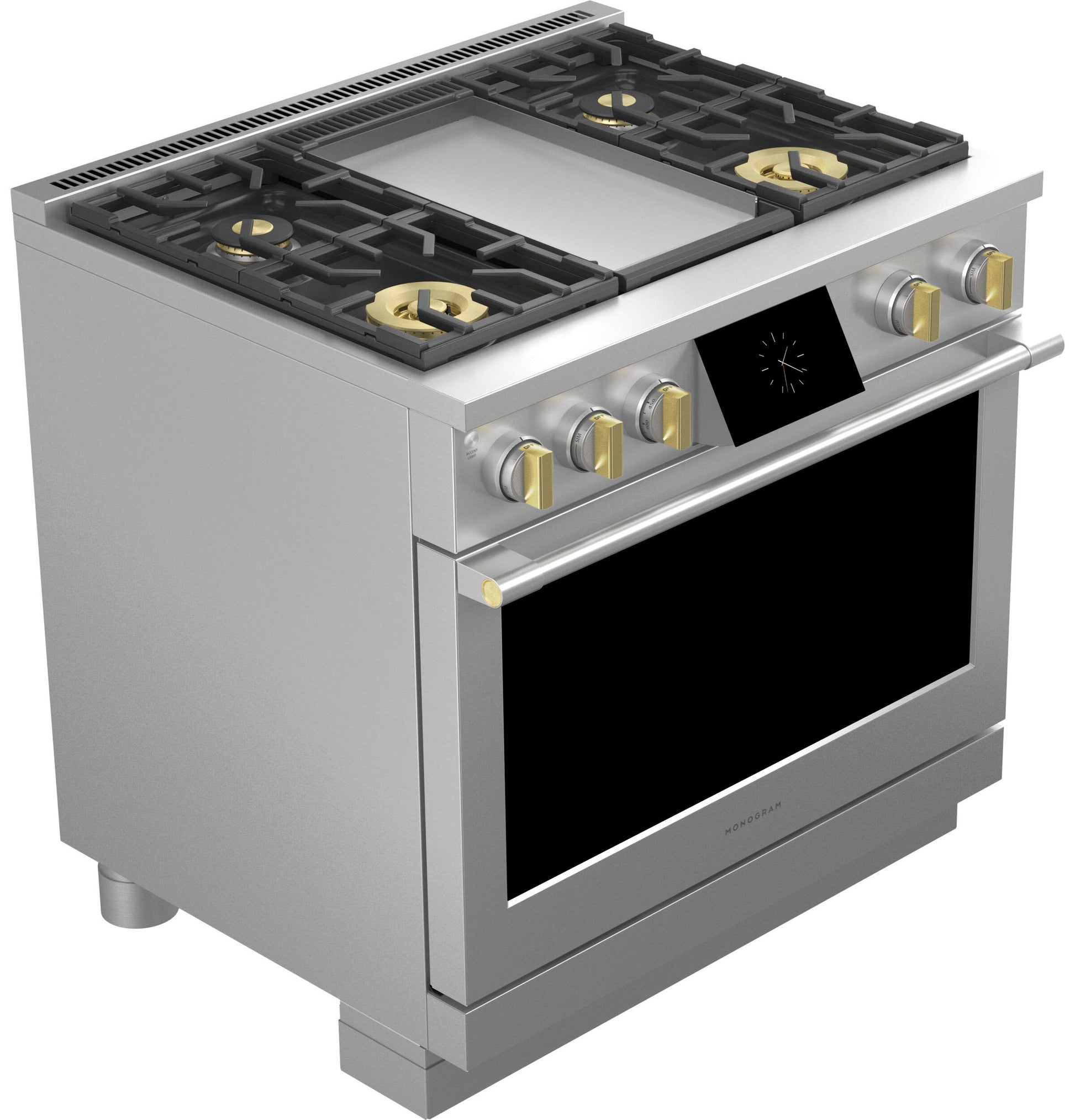 Monogram ZDP364NDTSS Monogram 36" Dual-Fuel Professional Range With 4 Burners And Griddle (Natural Gas)