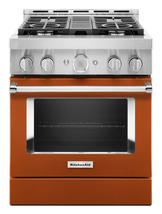 Kitchenaid KFGC500JSC Kitchenaid® 30'' Smart Commercial-Style Gas Range With 4 Burners - Scorched Orange