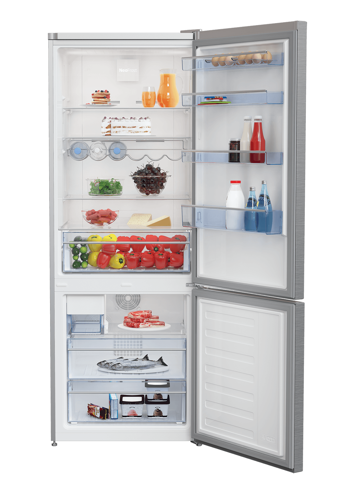 Beko BFBF2715SSIM 27" Freezer Bottom Stainless Steel Refrigerator With Auto Ice Maker
