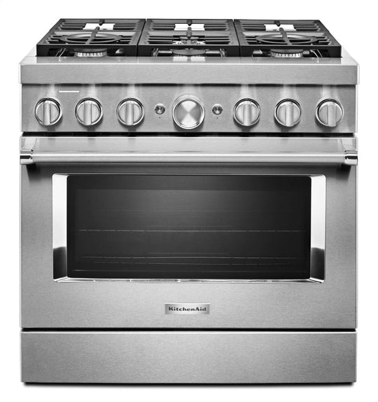 Kitchenaid KFDC506JSS Kitchenaid® 36'' Smart Commercial-Style Dual Fuel Range With 6 Burners - Stainless Steel