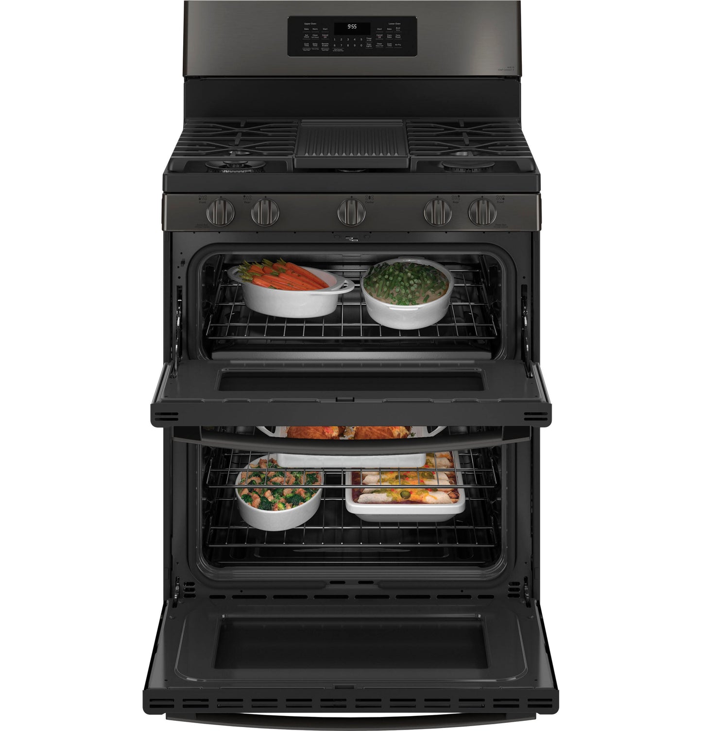 Ge Appliances PGB965BPTS Ge Profile&#8482; 30" Free-Standing Gas Double Oven Convection Range With No Preheat Air Fry
