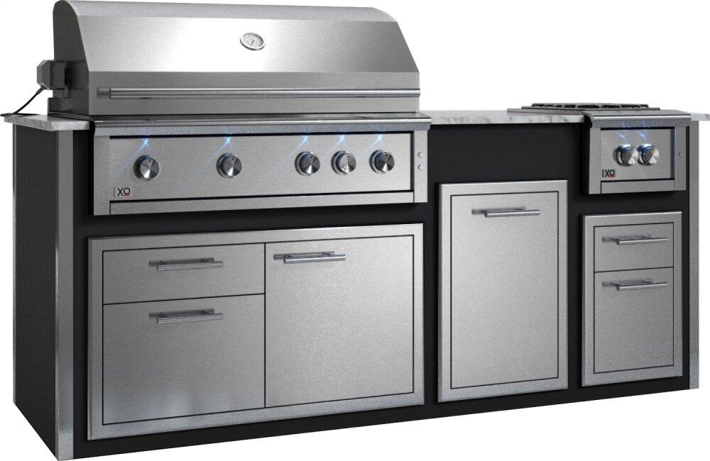 Xo Appliance XOGOK42V1BL Appliance Ready Pre-Assembled 42" Designer Island Black COMPONENTS SOLD SEPARATELY - Gray