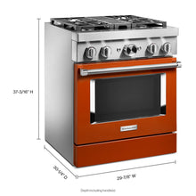 Kitchenaid KFDC500JSC Kitchenaid® 30'' Smart Commercial-Style Dual Fuel Range With 4 Burners - Scorched Orange