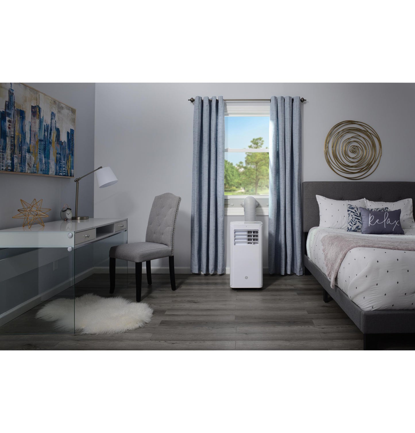 Ge Appliances APFD06JASW Ge® 6,100 Btu Portable Air Conditioner With Dehumidifier And Remote, White