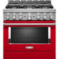 Kitchenaid KFGC506JPA Kitchenaid® 36'' Smart Commercial-Style Gas Range With 6 Burners - Passion Red