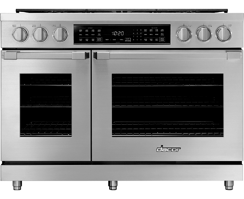 Dacor HDPR48SLP 48" Dual Fuel Pro Range, Silver Stainless Steel, Liquid Propane