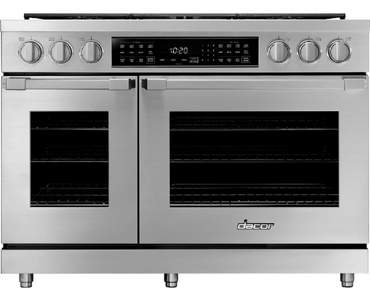 Dacor HDPR48SLP 48" Dual Fuel Pro Range, Silver Stainless Steel, Liquid Propane
