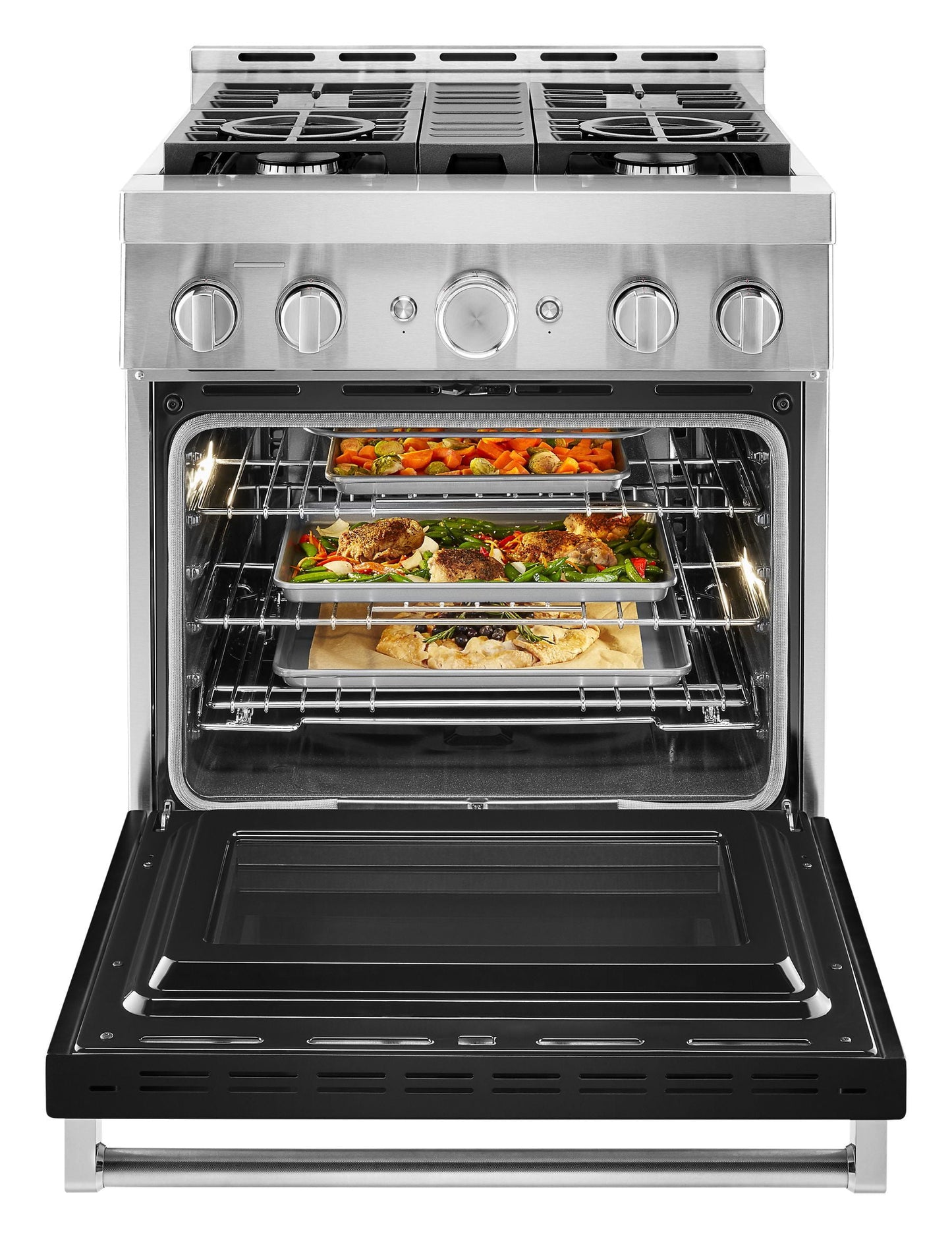 Kitchenaid KFGC500JBK Kitchenaid® 30'' Smart Commercial-Style Gas Range With 4 Burners - Imperial Black