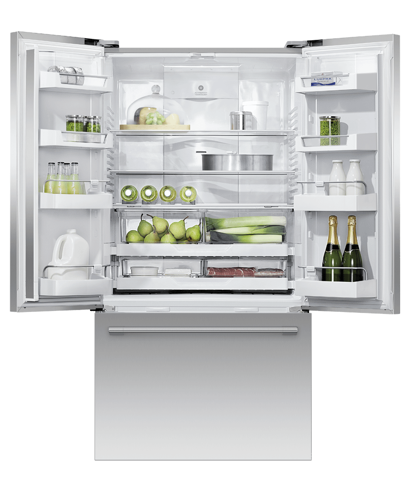 Fisher & Paykel RF201AHJSX1 Freestanding French Door Refrigerator Freezer, 36", 20.1 Cu Ft, Ice