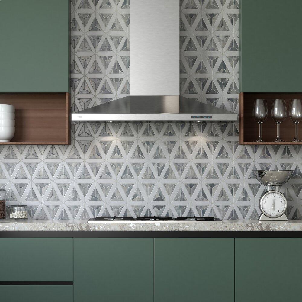 Xo Appliance XOJ42SC 42" 600/395 Cfm Italian Made Wall Mount Chimney Range Hood Stainless