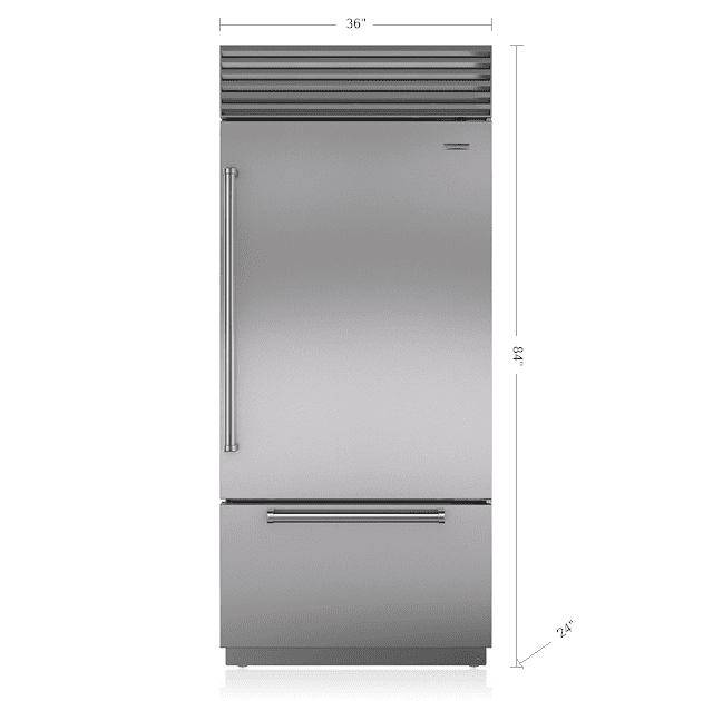 Sub-Zero BI36UIDSPHLH 36" Classic Over-And-Under Refrigerator/Freezer With Internal Dispenser