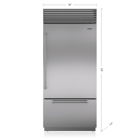 Sub-Zero BI36UIDSTHLH 36" Classic Over-And-Under Refrigerator/Freezer With Internal Dispenser