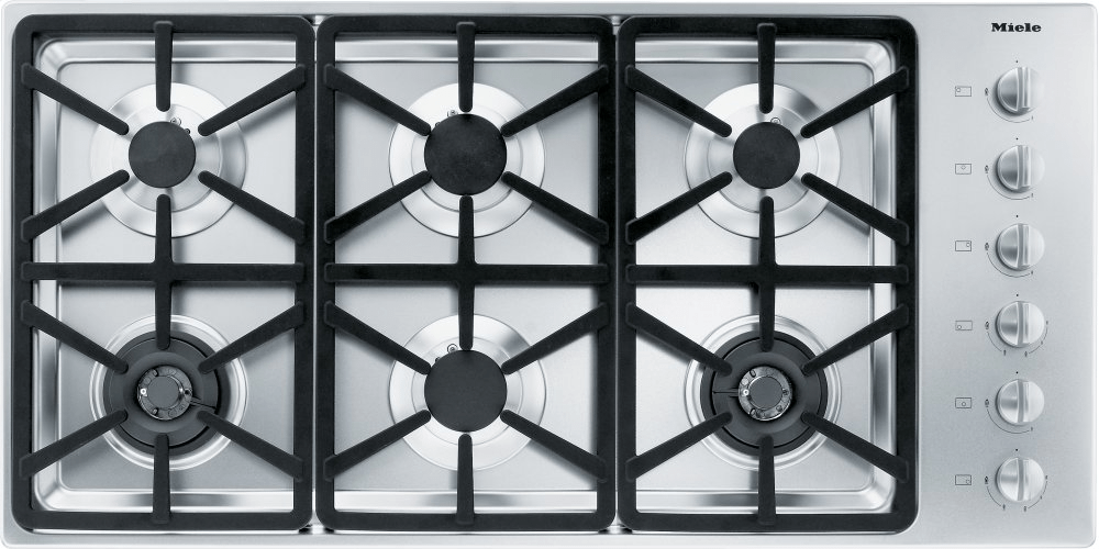 Miele KM3484GSTAINLESSSTEEL Km 3484 G - Gas Cooktop With 2 Dual Wok Burners For Particularly Versatile Cooking Convenience.