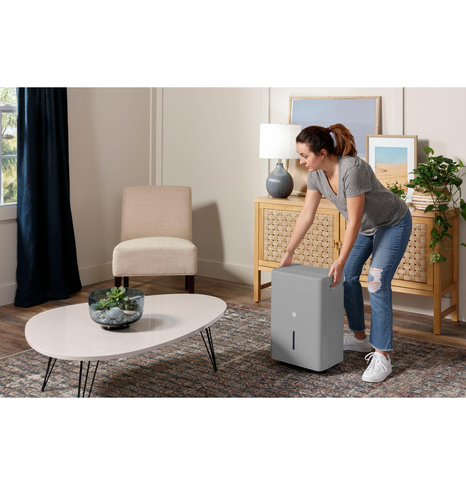 Ge Appliances ADHR50LB Ge® 50 Pint Energy Star® Portable Dehumidifier With Smart Dry For Wet Spaces