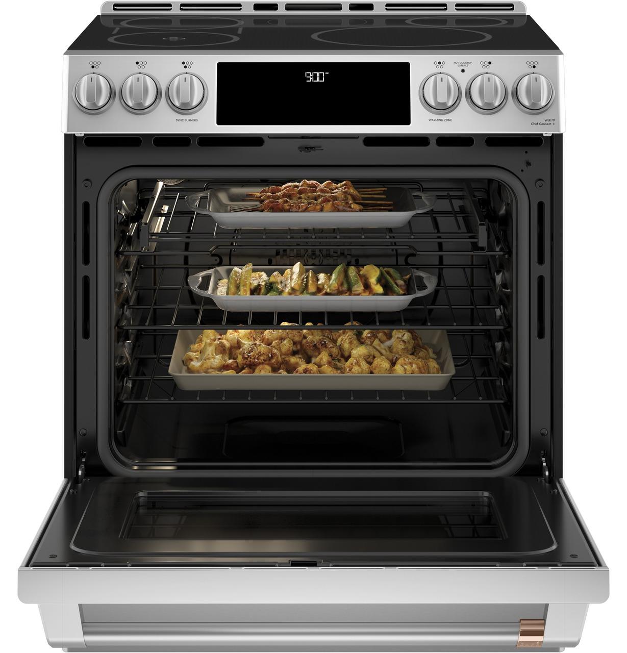 Cafe CHS90XP2MS1 Café™ 30" Smart Slide-In, Front-Control, Induction And Convection Range With In-Oven Camera