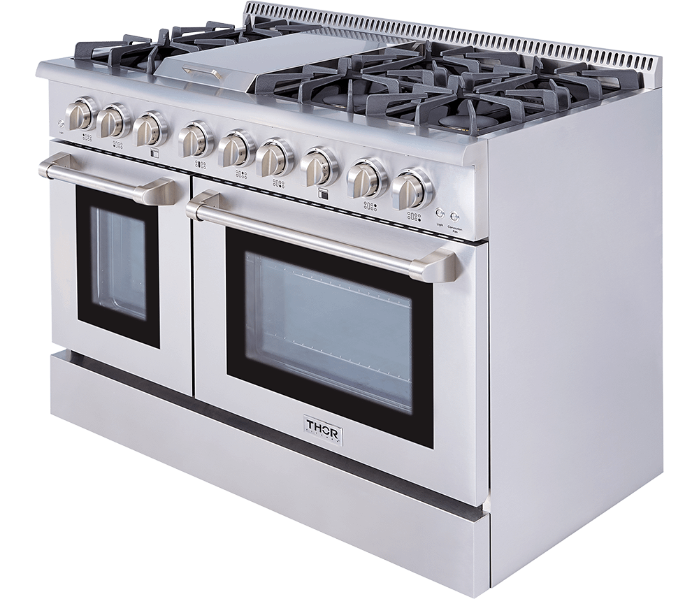 Thor Kitchen HRG4808ULP 48 Inch 6 Burner Professional Gas Range (Video Demo) - Liquid Propane