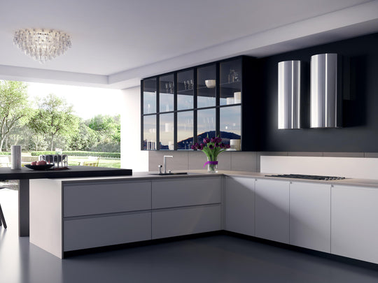 Xo Appliance XOCYL16BC 600/395 Cfm Designer Cylinder Wall Mount Black