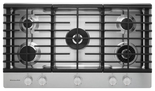 Kitchenaid KCGS956ESS 36" 5-Burner Gas Cooktop With Griddle - Stainless Steel