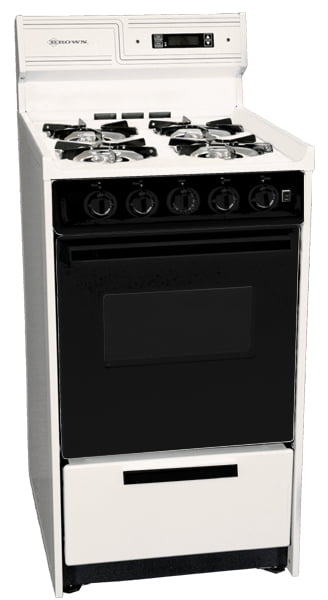 Summit SNM1307CDK Deluxe Bisque Gas Range In Slim 20" Width With Electronic Ignition, Digital Clock/Timer, Black See-Through Glass Oven Door And Light; Replaces Stm1303Dk