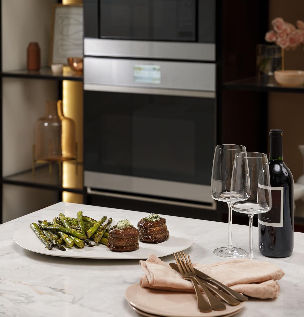 Cafe CTD90DM2NS5 Café&#8482; Minimal Series 30" Smart Built-In Convection Double Wall Oven In Platinum Glass