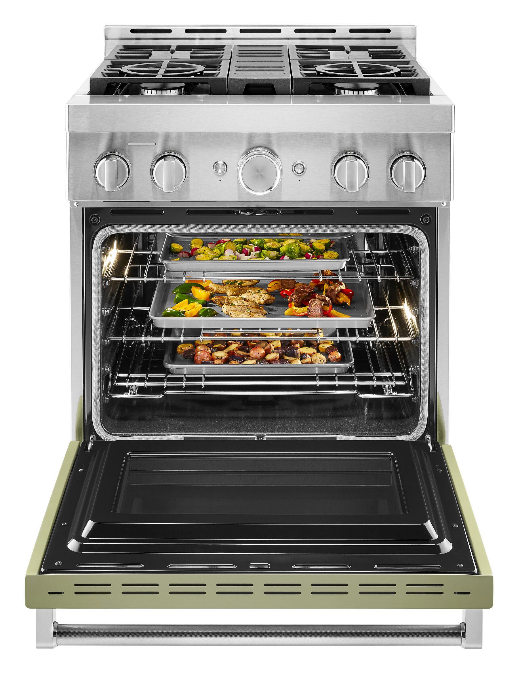 Kitchenaid KFGC500JAV Kitchenaid® 30'' Smart Commercial-Style Gas Range With 4 Burners - Avocado Cream