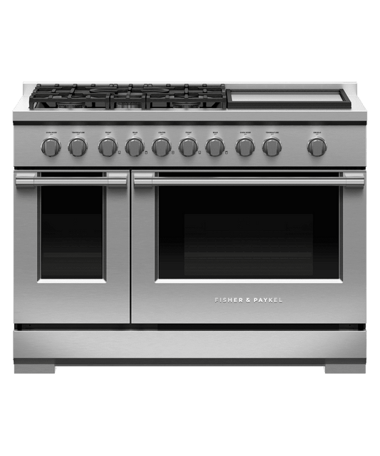 Fisher & Paykel RGV3485GDL Gas Range, 48", 5 Burners With Griddle, Lpg