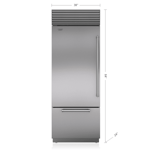 Sub-Zero BI30USPHLH 30" Classic Over-And-Under Refrigerator/Freezer
