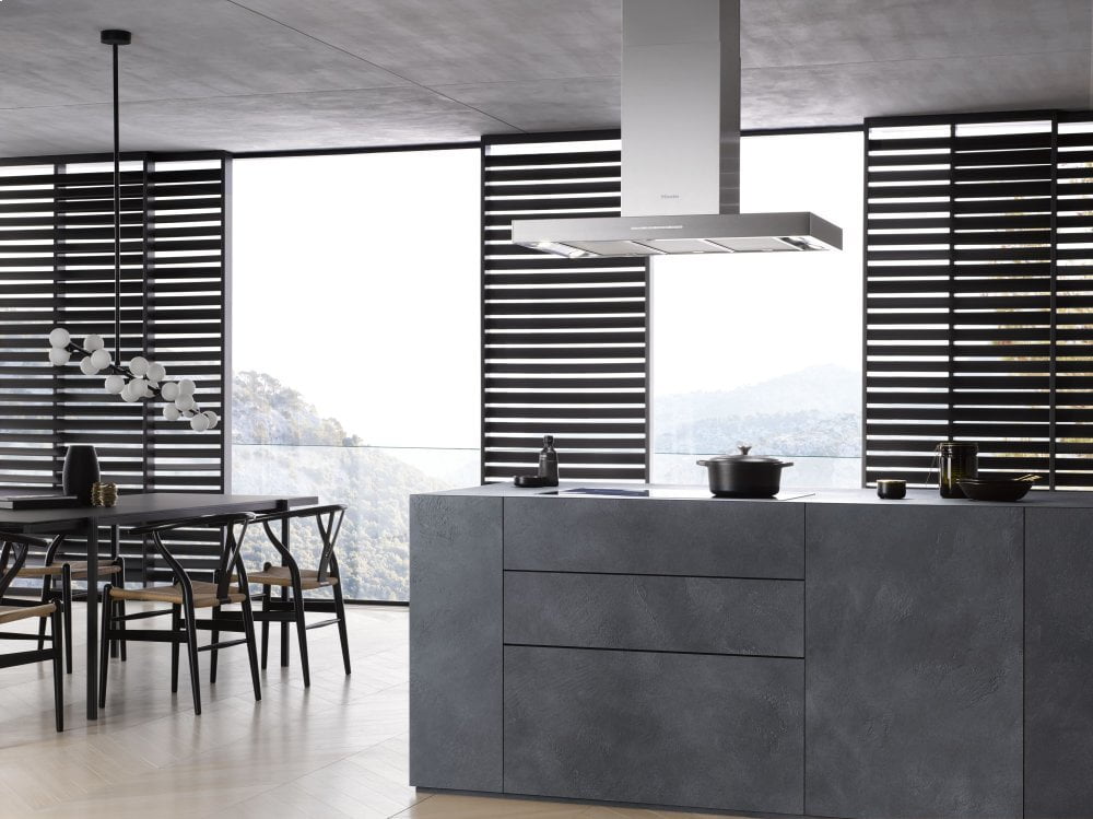 Miele PUR98D Island DéCor Hood With Energy-Efficient Led Lighting And Backlit Controls For Easy Use.