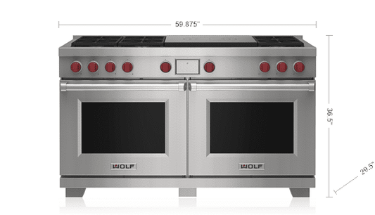 Wolf DF60650FSP 60" Dual Fuel Range - 6 Burners And French Top