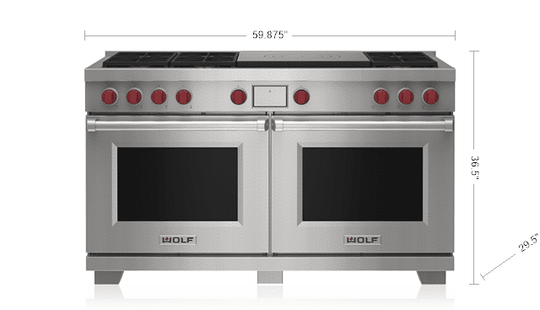 Wolf DF60650FSP 60" Dual Fuel Range - 6 Burners And French Top
