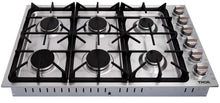 Thor Kitchen TGC3601 36 Inch Professional Drop-In Gas Cooktop With Six Burners In Stainless Steel