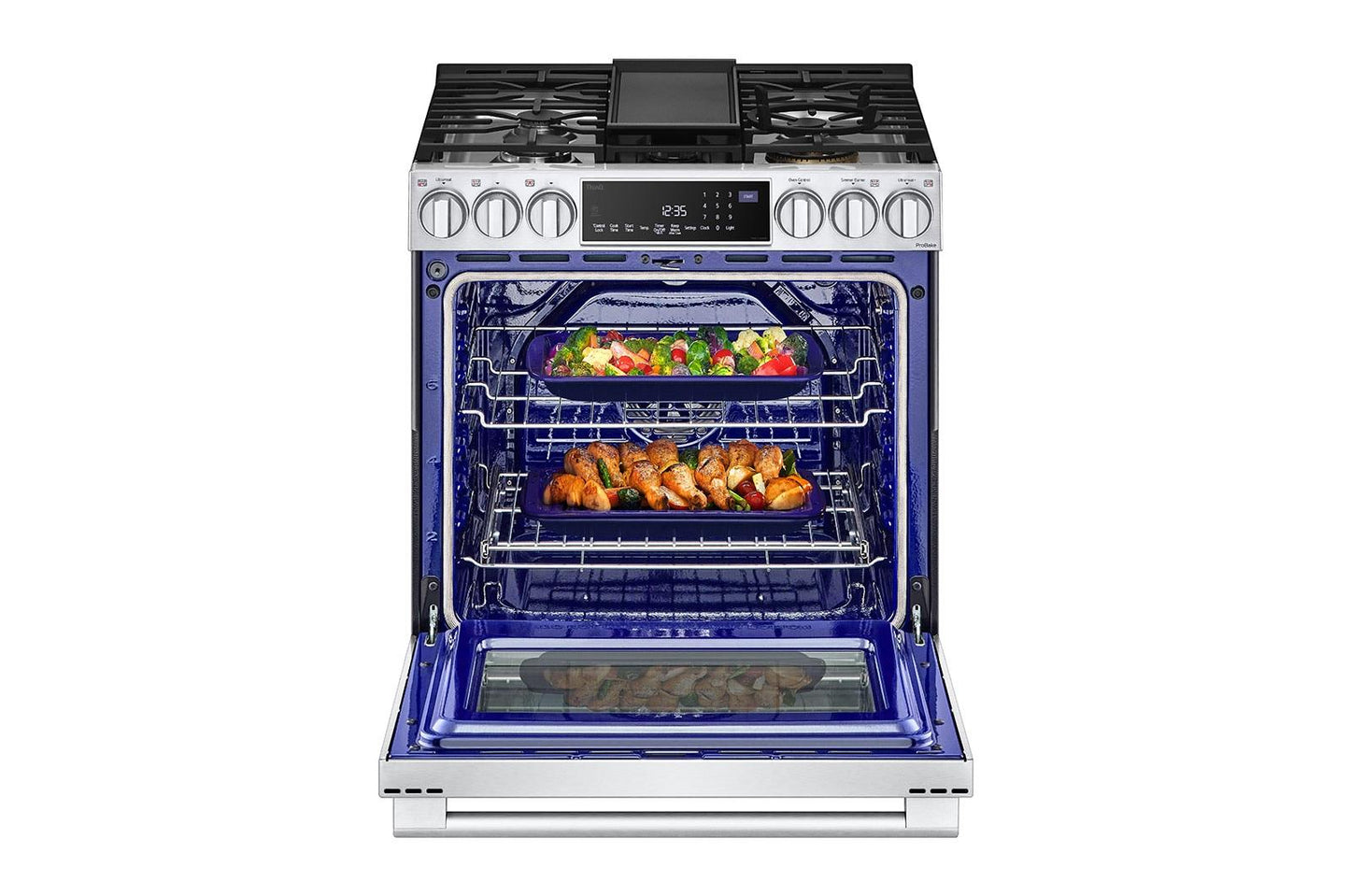 Lg LSGS6338F Lg Studio 6.3 Cu. Ft. Instaview® Gas Slide-In Range With Probake Convection® And Air Fry