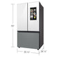 Samsung RF30BB69006M Bespoke 3-Door French Door Refrigerator (30 Cu. Ft.) - With Top Left And Family Hub™ Panel In White Glass - And Matte Grey Glass Bottom Door Panel