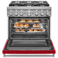 Kitchenaid KFDC506JPA Kitchenaid® 36'' Smart Commercial-Style Dual Fuel Range With 6 Burners - Passion Red