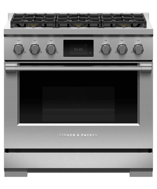 Fisher & Paykel RDV3366N Dual Fuel Range, 36", 6 Burners, Self-Cleaning